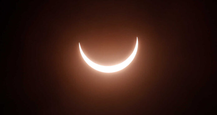 Partial solar eclipse in New Delhi