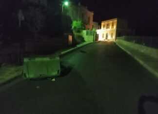 Πεσμένος κάδος στου Βούρλη – Προσοχή για τους οδηγούς